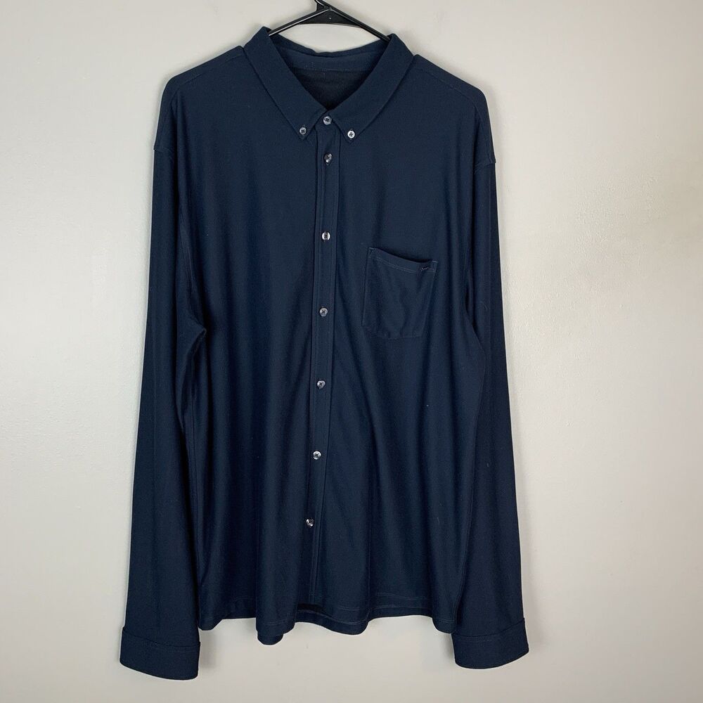 Vuori Shirt Mens XXL Ace Button Down Commuter Performance Pique Stretch 2XL